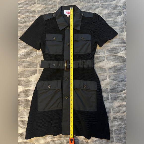 Solid & Striped Black Mesh Button Front Collared LBD, Size XS, NWT - Picture 7 of 11